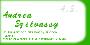 andrea szilvassy business card